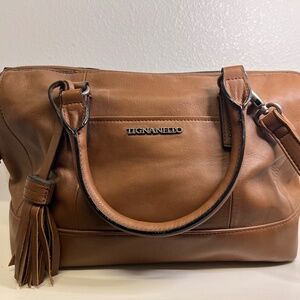 Brown soft leather Tignanello handbag